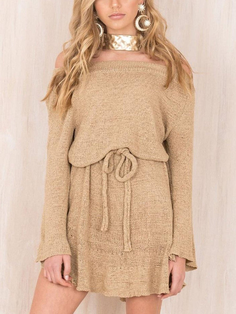 Loose Casual Knitted Long Sleeve Two-piece Suit