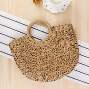 Simple Hand Bag Straw Weave Women's Bag