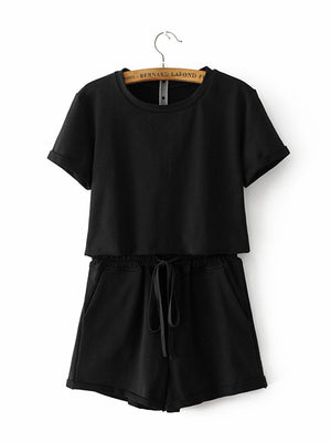 Round Neck Casual Short Sleeve Sleeve Shorts Suit