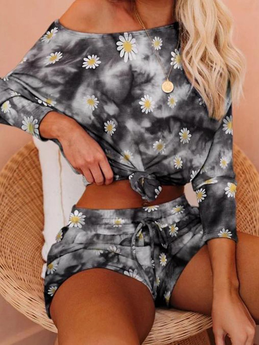 Little Daisy Printed Long Sleeve Two Piece Set