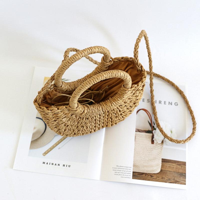 Fashion Holiday Beach Cotton Rope Woven Handbag