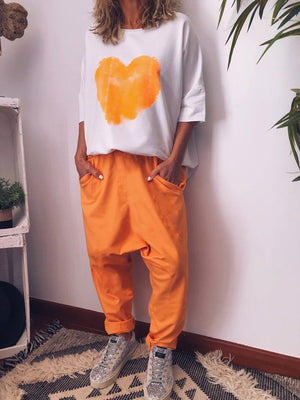 Fashion Casual Loose Love T-Shirt Pants Suit