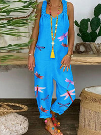 Romantic Garden Dragonfly Summer Leisure Jumpsuit