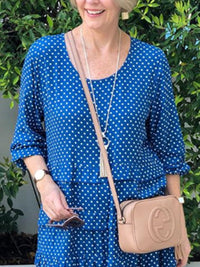 Polka Dot Printed Sleeves Women's Dress