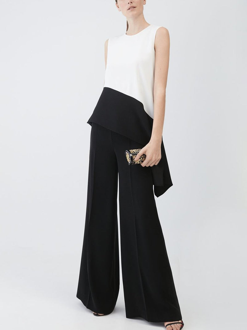 Fashionable Simple Color-Matching Top Pants Suit