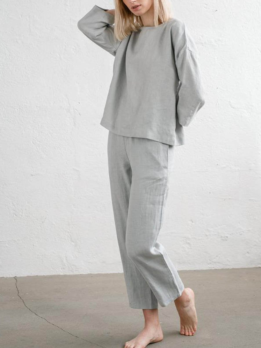 Cotton And Linen Loose Leisure Suit