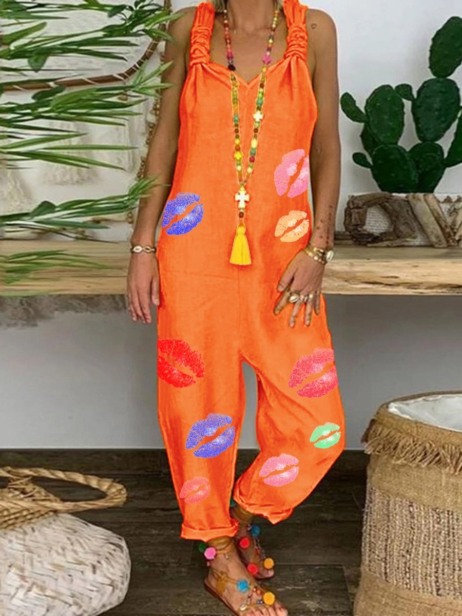 Fashion Casual Printed Jumpsuit