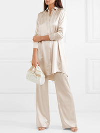 Long Shirt Soft  Solid Color Casual Suit