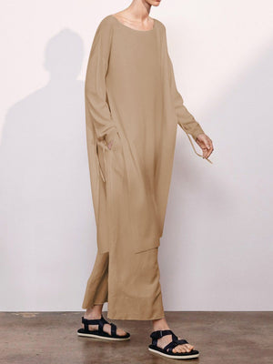 Round Neck Long Sleeve Trousers Loose Suit