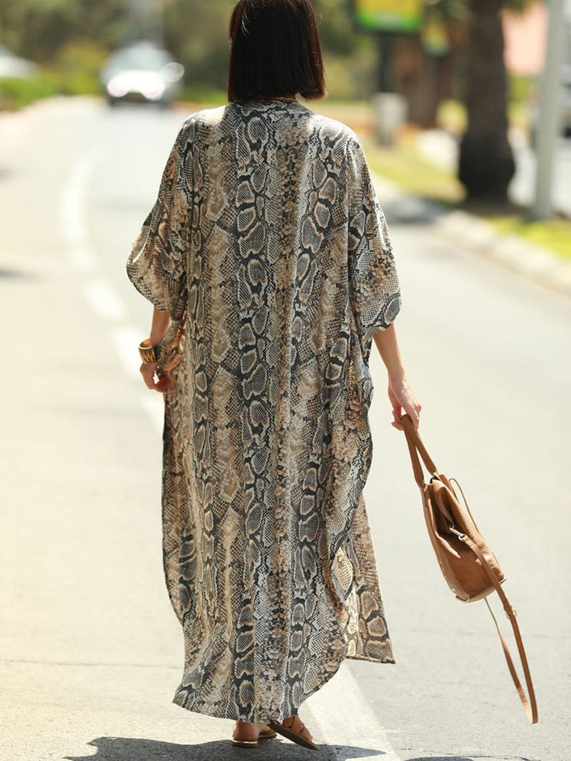 Women's Casual Loose Snake Print Dress