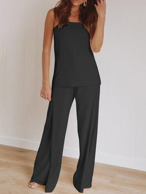 Casual Loose Tube Top Sleeveless Two-piece Suit