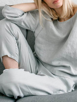 Cotton And Linen Loose Leisure Suit