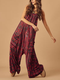 Bohemian Printed Loose Casual Jumpsuit