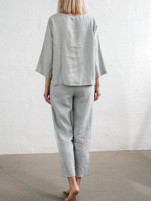 Cotton And Linen Loose Leisure Suit