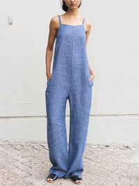 Simple Solid Color Slip Jumpsuit for Women