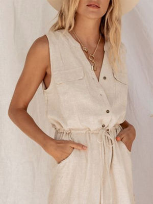 Casual Short Sleeve Jumpsuit