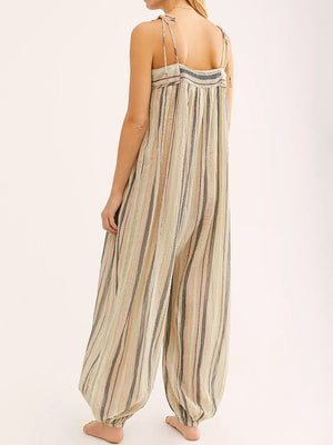 Women's Fashion Striped Colorblock Jumpsuit