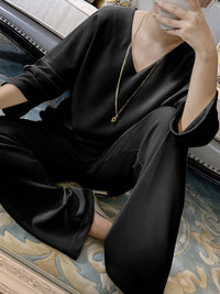 Fashionable Simple Casual Loose Comfortable Top Pants Suit