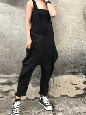 Casual Sling Harem Pants Jumpsuit With Pockets