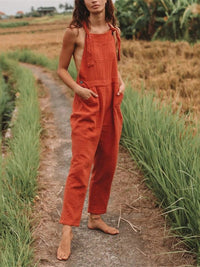 Casual Solid Color Loose Jumpsuit