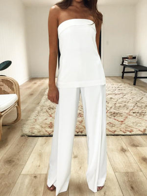 Casual Loose Tube Top Sleeveless Two-piece Suit