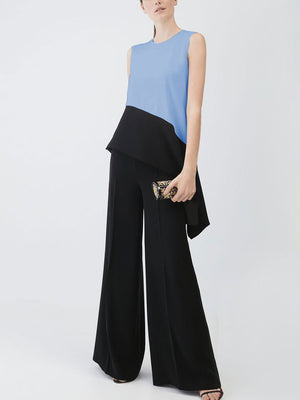 Fashionable Simple Color-Matching Top Pants Suit