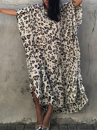 Women's Casual Loose Leopard Print Maxi Dress