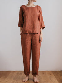 Cotton And Linen Loose Leisure Suit