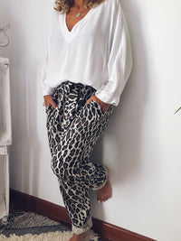 Casual Leopard Print Suit