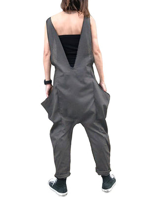 Casual Sling Harem Pants Jumpsuit With Pockets