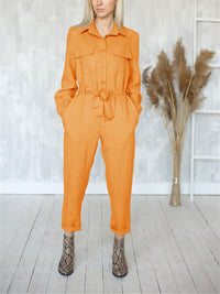 Fashion Casual Loose Long Sleeve Jumpsuit