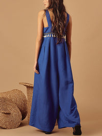 Fashion Solid Color Sleeveless Slip Jumpsuits