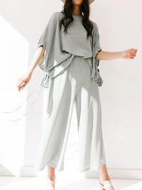 Casual Loose Solid Color Strap Two-piece Suit