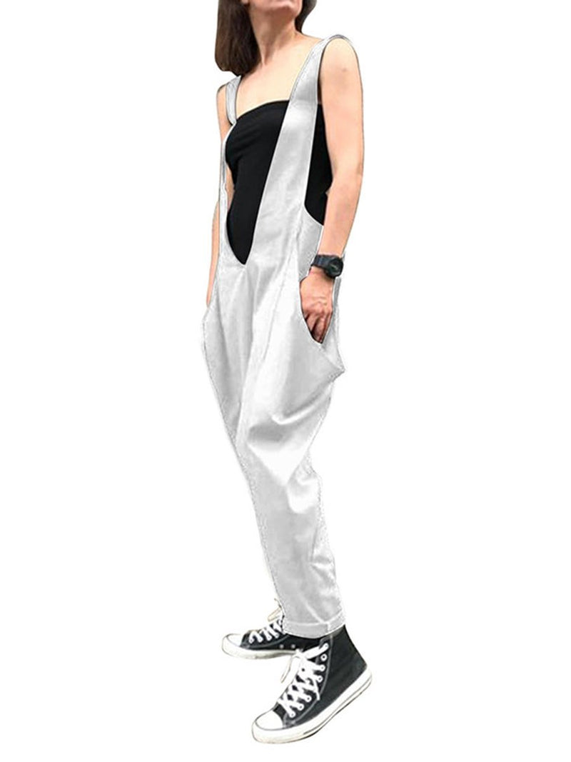 Casual Sling Harem Pants Jumpsuit With Pockets