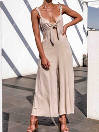 Sling Deep V Wide-legged Jumpsuit