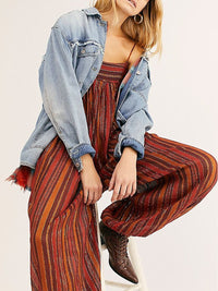 Women's Fashion Striped Colorblock Jumpsuit