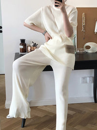 Fashionable Simple Casual Loose Comfortable Top Pants Suit