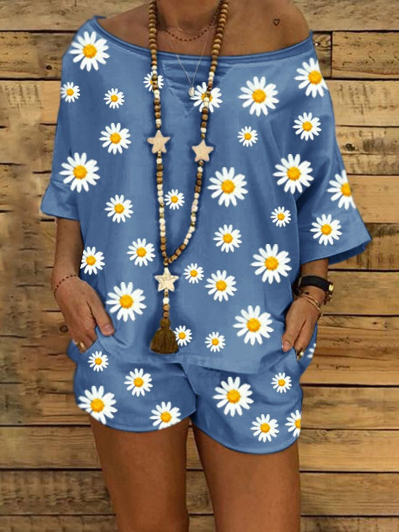 Retro Loose Casual Printing Suit