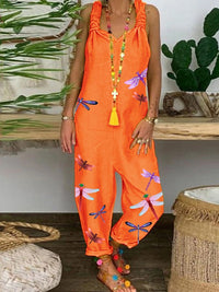 Romantic Garden Dragonfly Summer Leisure Jumpsuit