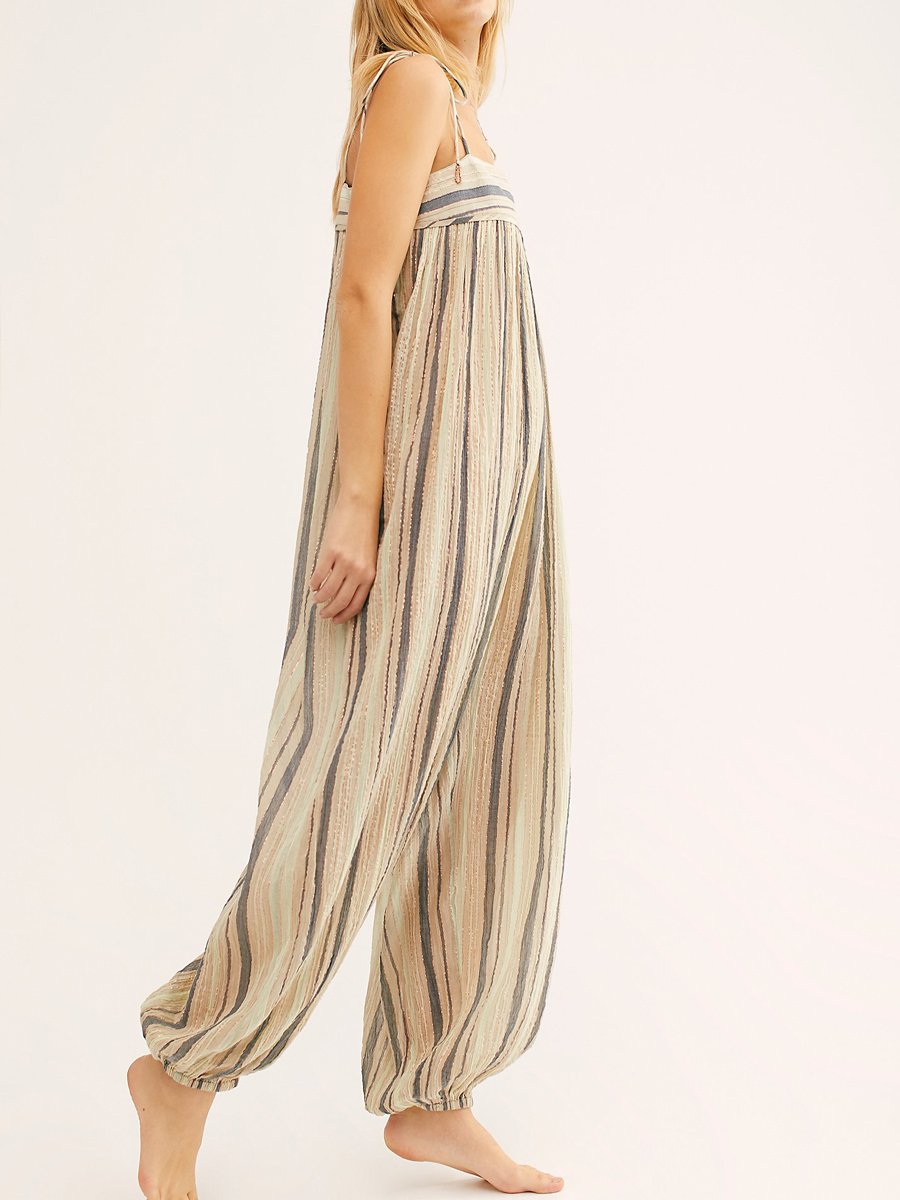 Women's Fashion Striped Colorblock Jumpsuit