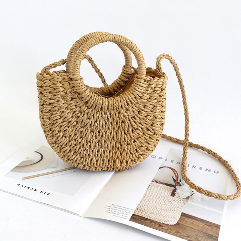 Fashion Holiday Beach Cotton Rope Woven Handbag