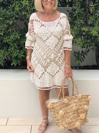 Two Pieces Long Sleeve Knitted Women's Dress