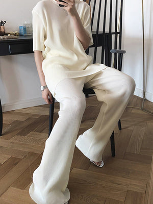 Fashionable Simple Casual Loose Comfortable Top Pants Suit