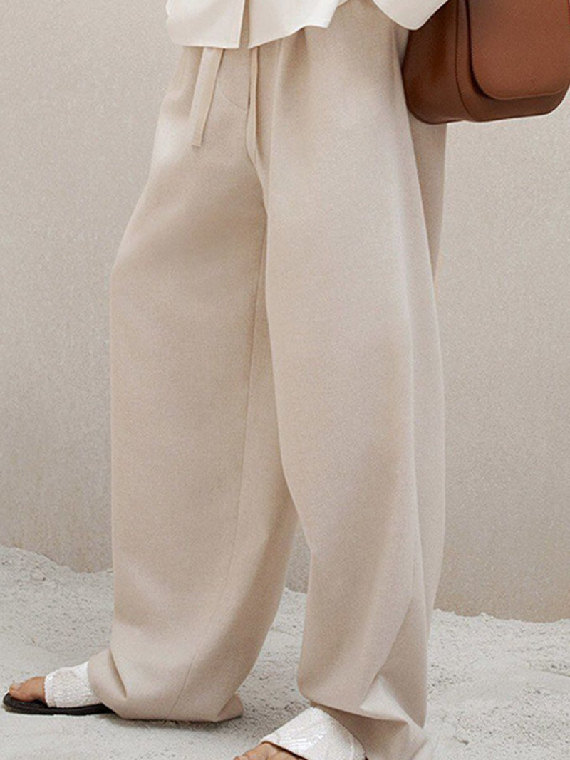 Casual Loose Trousers Solid Color Suit