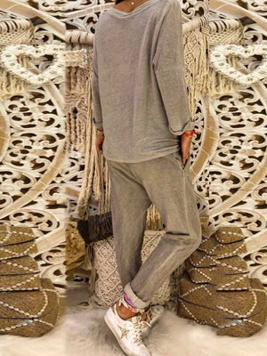 Casual Wild V-neck Two-piece Suit