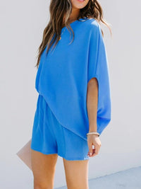 Casual Loose Solid Color One-shoulder Two-piece Suit