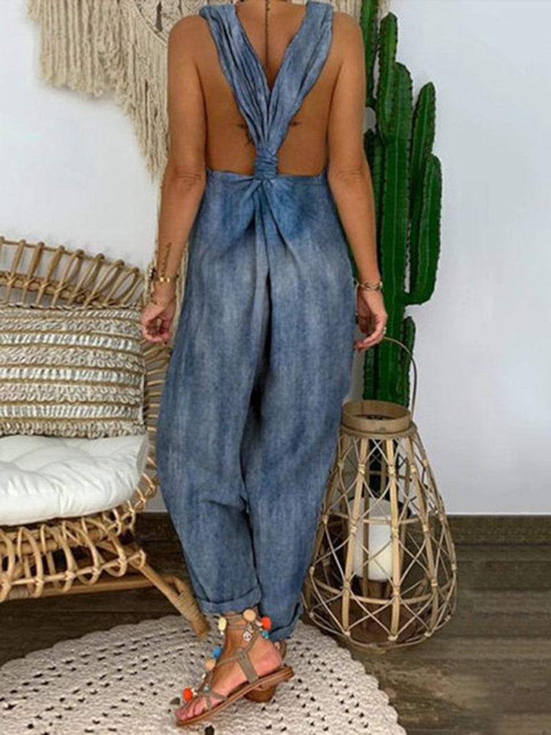 Printed Casual Bib Overalls