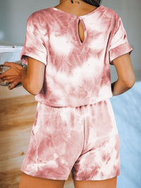 Fashion Round Neck Tie-dye Casual Suit