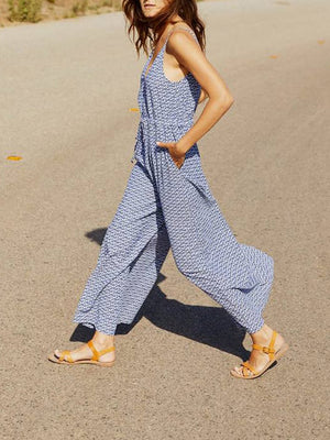 V Neck Lace-Up Wide Leg Jumpsuit