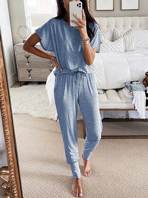 Simple Casual Loose Comfortable Soft Top Pants Suit